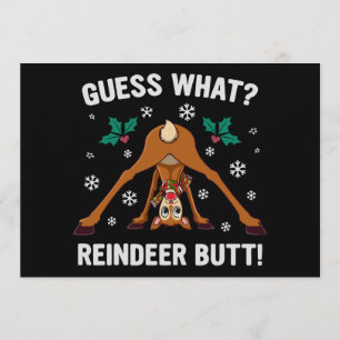Was für ein Weihnachtswitz über das Rentierhintern Einladung