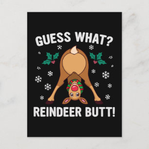 Was für ein Weihnachtswitz über das Rentierhintern Feiertagspostkarte