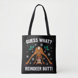 Was für ein Weihnachtswitz über das Rentierhintern Tasche