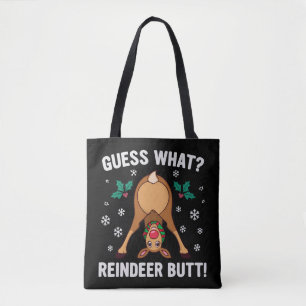 Was für ein Weihnachtswitz über das Rentierhintern Tasche