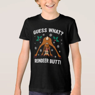 Was für ein Weihnachtswitz über das Rentierhintern Tri-Blend Shirt