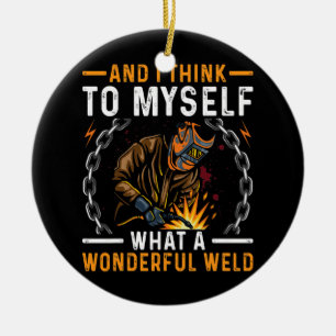 Was für ein wunderschönes Welpenschweisskostüm Keramik Ornament