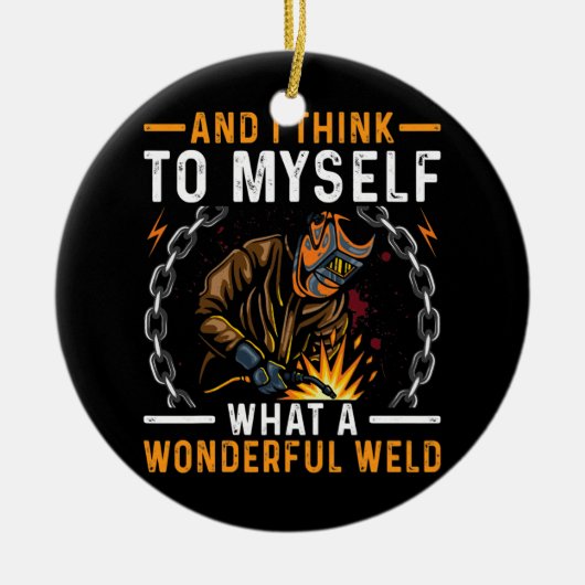 Was für ein wunderschönes Welpenschweisskostüm Keramik Ornament (Vorne)