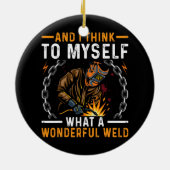 Was für ein wunderschönes Welpenschweisskostüm Keramik Ornament (Hinten)