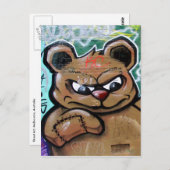 was für ein wütender Teddy Postkarte (Vorne/Hinten)