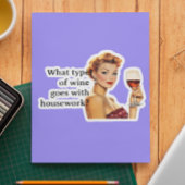 Was für eine Art von Wein Funny Retro Hausfrau Aufkleber