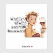 Was für eine Art von Wein Funny Retro Hausfrau Aufkleber (Blatt)