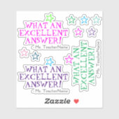 "WAS FÜR EINE AUSGEZEICHNETE ANTWORT!" + Bildungsn Aufkleber (Blatt)