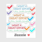 "WAS FÜR EINE GROSSE ANSTRENGUNG!" + Name des Auto Aufkleber (Blatt)