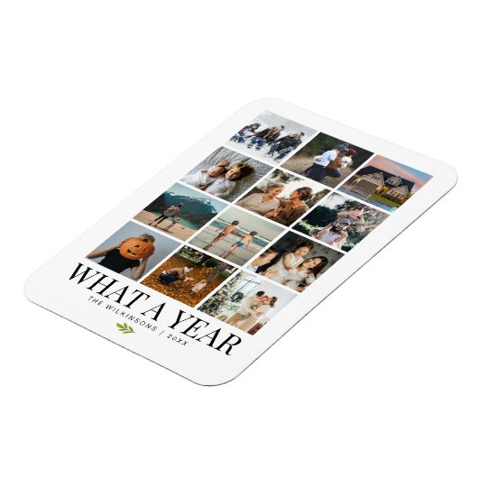 Was für eine Jahr-Foto-Urlaubskarte Magnet (Linke Seite)