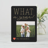 Was für eine Jahr-Urlaubsfotokarte Feiertagskarte (Stehend Vorderseite)