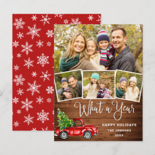 Was für eine Jahr Weihnachten Red Farm Truck Urlau Postkarte