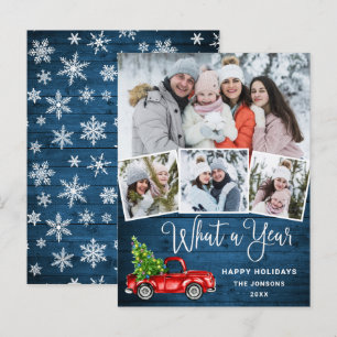 Was für eine Jahr Weihnachten Red Farm Truck Urlau Postkarte