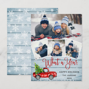Was für eine Jahr Weihnachten Red Farm Truck Urlau Postkarte