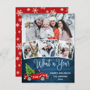Was für eine Jahr Weihnachten Red Farm Truck Urlau Postkarte