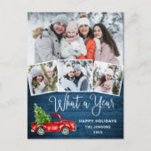 Was für eine Jahr Weihnachten Red Farm Truck Urlau Postkarte (Vorderseite)