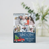 Was für eine Jahr Weihnachten Red Farm Truck Urlau Postkarte (Stehend Vorderseite)