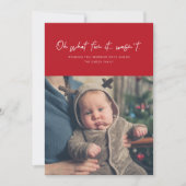 Was für eine lustige Fotokarte Feiertagskarte (Vorderseite)