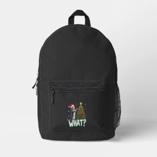 Was für eine lustige Katze schiebt den Weihnachtsb Bedruckter Rucksack