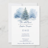 Was für eine lustige Snow Evergreen Winter Geburts Einladung (Vorderseite)