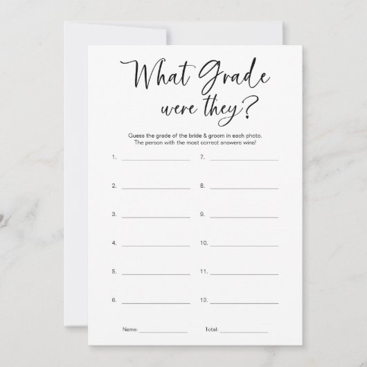 Was für eine Note waren sie Minimalistisch Brautpa Einladung (Vorderseite)