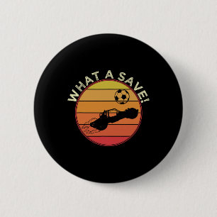 Was für eine Rettung Vintage Retro Raketen Fußball Button