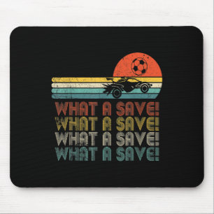 Was für eine Rettung Vintage Retro Rocket Soccer C Mousepad