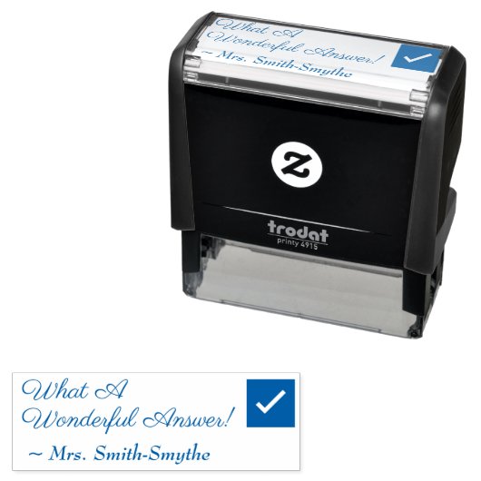 "Was für eine wunderbare Antwort!" Briefmarke aus Permastempel (Beispiel)