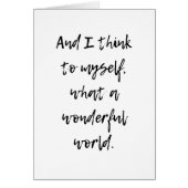 Was für eine wunderbare Grußkarte der Welt (Vorne)