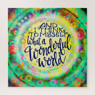 Was für eine wunderbare Welt Hübsch floraler Trend Puzzle