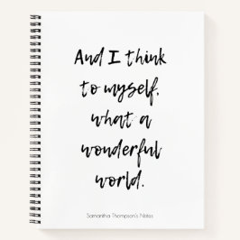 Was für eine wunderbare Welt Notizblock