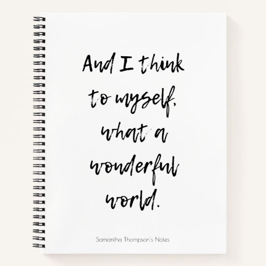 Was für eine wunderbare Welt Notizblock (Vorderseite)