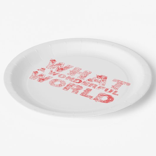 Was für eine wunderbare Welt Pappteller (Schrägansicht)