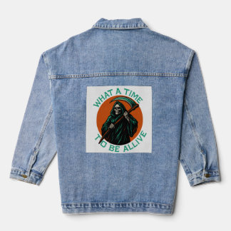 Was für eine Zeit am Leben zu sein Jeansjacke