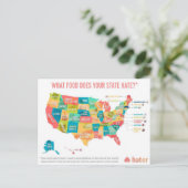 Was für Essen hasst dein Staat? Postkarte (Stehend Vorderseite)