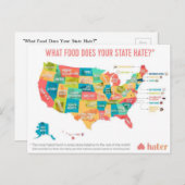 Was für Essen hasst dein Staat? Postkarte (Vorne/Hinten)