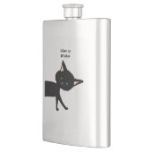 Was für Hexen! Funny Black Cat mit grünen Augen Flachmann (Links)