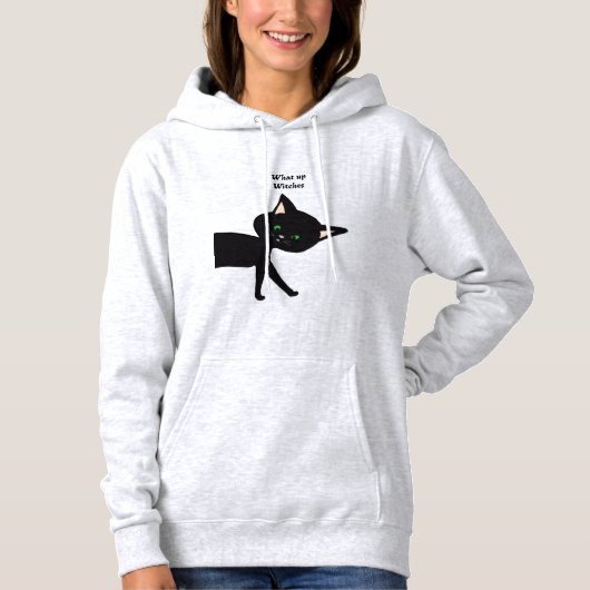 Was für Hexen! Funny Black Cat mit grünen Augen Hoodie (Vorderseite)