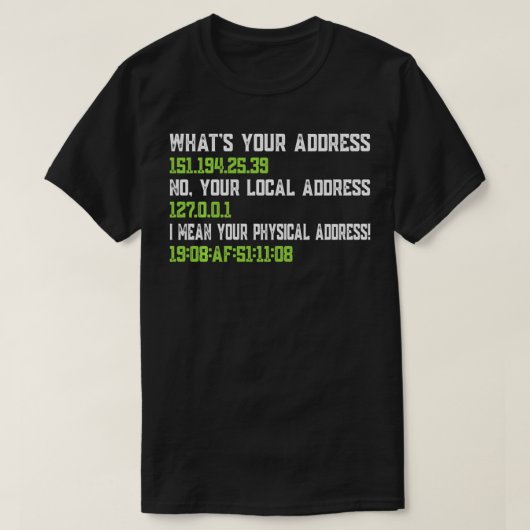 Was für IT-Programmierer Ihre Adresse Funny Networ T-Shirt (Design vorne)