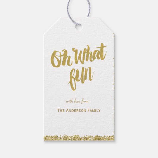 Was für lustige Glitzer-Geschenk-Tags Geschenkanhänger (Vorderseite)