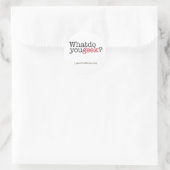 Was geek du? runder aufkleber (Tasche)