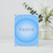 Was geht um...Soft Pastel Positive "Karma" Postkarte (Stehend Vorderseite)