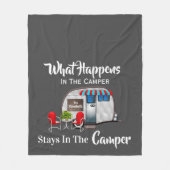 Was geschieht in der Personalisierten Campinganlag Fleecedecke (Vorderseite)