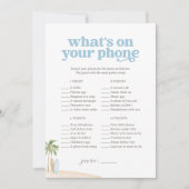 Was gibt es auf Ihrem Handy Baby Beach Shower Game Einladung (Vorderseite)