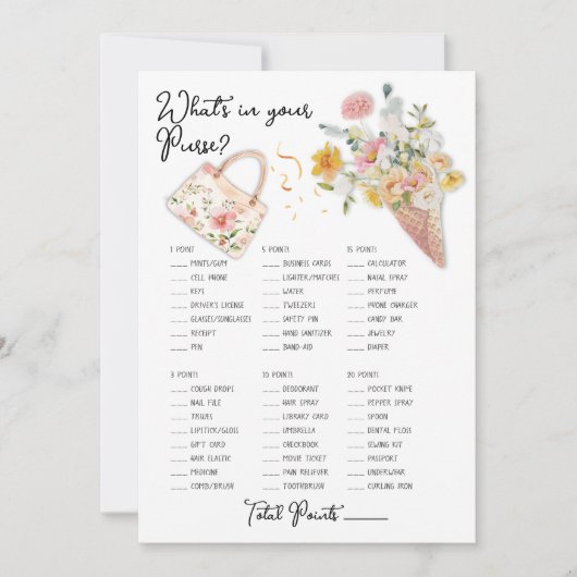 Was gibt es in eurem Purse Scooped Up Bridal-Spiel Einladung (Vorderseite)