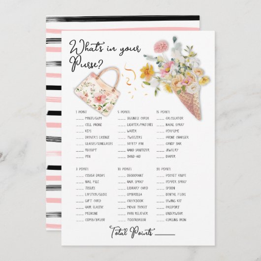 Was gibt es in eurem Purse Scooped Up Bridal-Spiel Einladung (Vorne/Hinten)