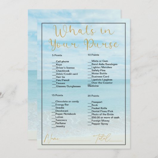 Was gibt es in Ihrem puristischen Brautparty? Einladung (Vorne/Hinten)