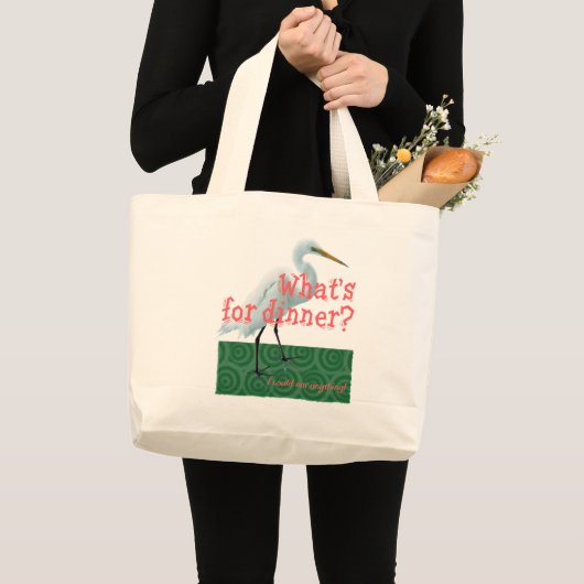 „Was gibt's zum Abendessen?“ Jumbo Stoffbeutel (Vorderseite (Produkt))