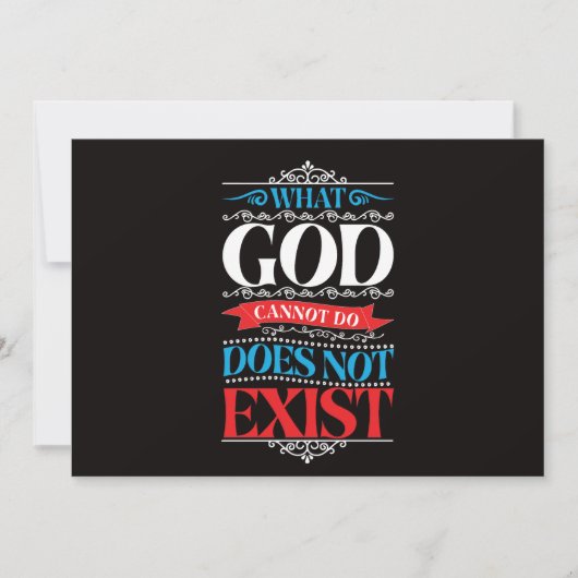 Was Gott nicht tun kann, existiert nicht Einladung (Vorderseite)