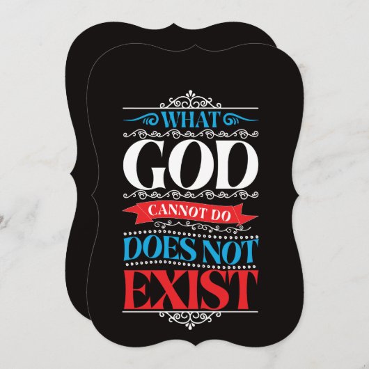 Was Gott nicht tun kann, existiert nicht Einladung (Vorne/Hinten)